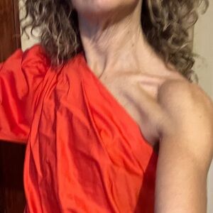 Off-Shoulder Bright Orange maxi Shoshanna NWT